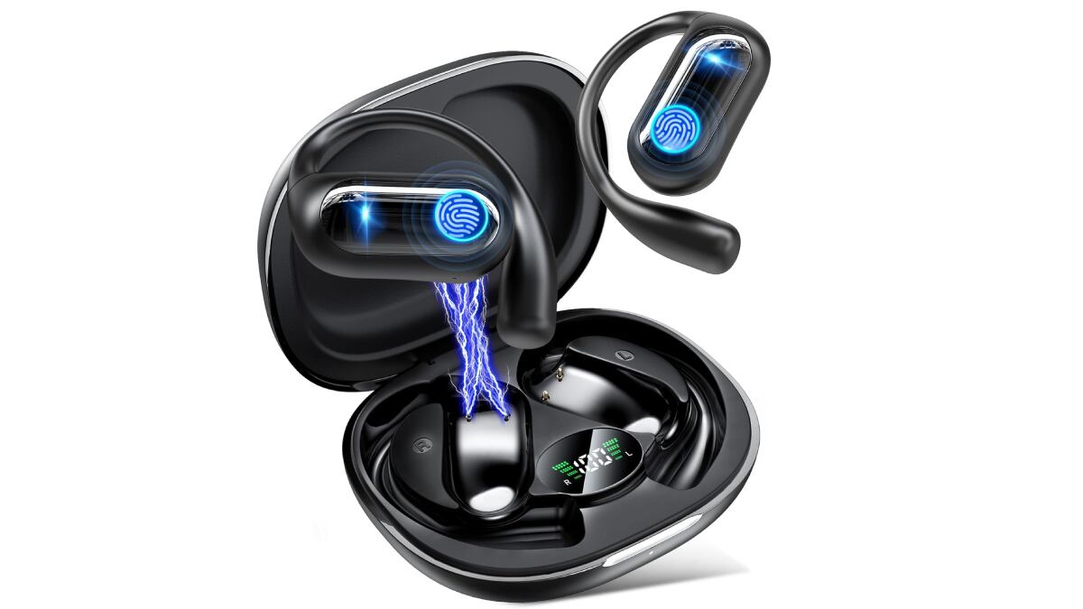 Vista frontal de los auriculares traductores en tiempo real con descuento en Amazon.