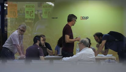 La reunió de la CUP, aquest dimarts a la tarda.