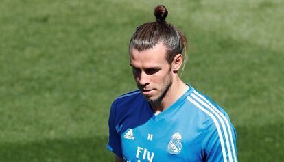 Bale, en el entrenamiento en Valdebebas