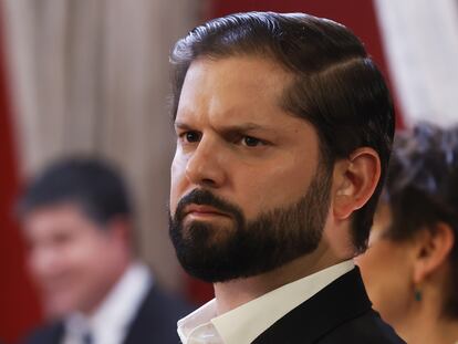 El presidente de Chile, Gabriel Boric, en una ceremonia en el Palacio de La Moneda, en Santiago (Chile).