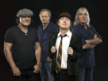 Fotografía promocional del grupo AC/DC.