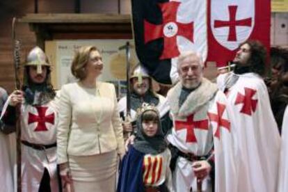 La presidenta de la Comunidad aragonesa, Luisa Fernanda Rudi, durante su participación en el Día de Aragón en la Feria Internacional de Turismo (Fitur), que se celebra en Madrid.