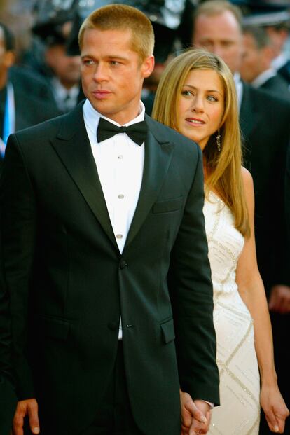 Brad Pitt y Jennifer Aniston también pasearon su amor por la Costa Azul.