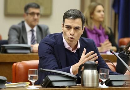 El secretario general del PSOE, Pedro Sánchez durante una reunión del partido.