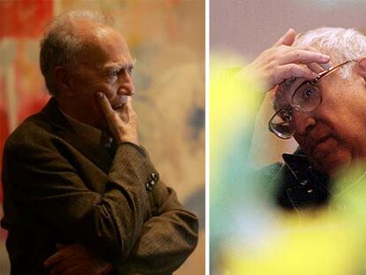 Los escritores mexicanos Sergio Pitol (derecha) y Carlos Monsiváis.