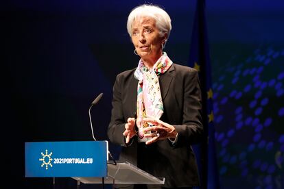 La presidenta del BCE, Christine Lagarde, el pasado mes de mayo en Lisboa.