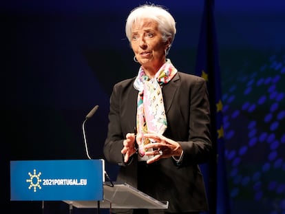 La presidenta del BCE, Christine Lagarde, el pasado mes de mayo en Lisboa.