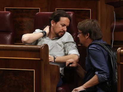 Pablo Iglesias i Xavier Domènech, al Congrés.