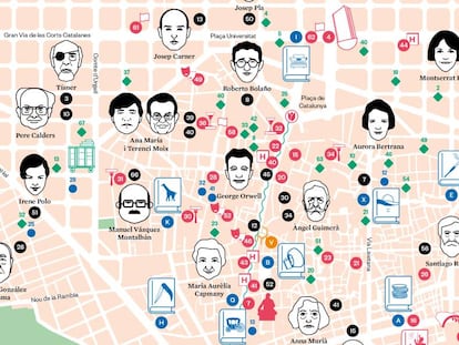 El mapa literari de Barcelona.