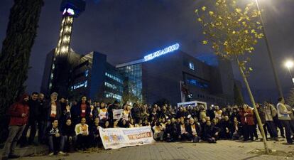 Una de las protestas protagonizadas por los trabajadores de Telemadrid en noviembre