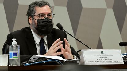 Chanceler Ernesto Araújo em pronunciamento no Senado.