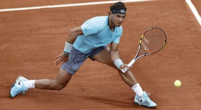 Nadal en su partido contra Dominic Thiem.