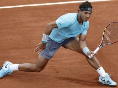 Nadal en su partido contra Dominic Thiem.