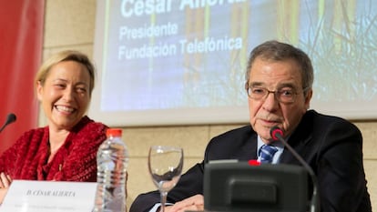 C&eacute;sar Alierta durante su intervenci&oacute;n de los itinerarios formativos de Empleo Digital.