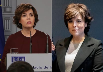 <b>Soraya Sáenz de Santamaría</b>. La vicepresidenta del Gobierno era la responsable de la agenda catalana, pero los servicios de inteligencia que dependían de ella no impidieron la movilización del 1 de octubre. “Cesen en esta irresponsabilidad y esta farsa. No ha habido referéndum”, aseguró el dia después de la consulta. En marzo de 2019, Sáenz de Santamaría se incorporó al bufete de abogados Cuatrecasas como socia y miembro del consejo de administración.