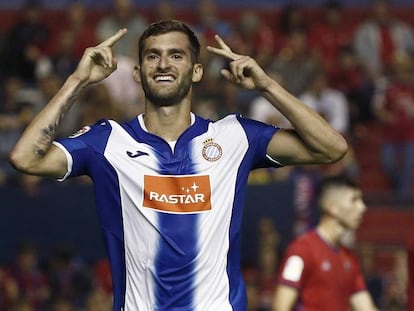 Baptistao celebra su gol ante Osasuna. 