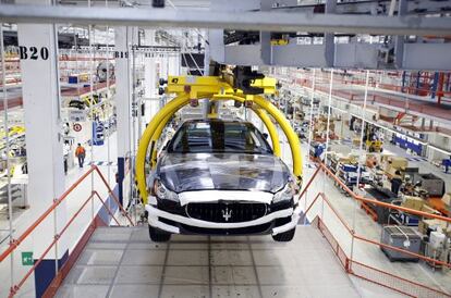 Línea de producción de Maserati en Turín.