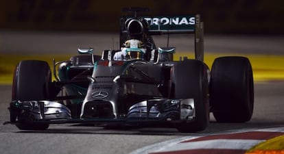 Lewis Hamilton en Singapur. 