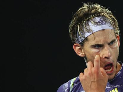 Thiem, durante el partido contra Zverev en Melbourne.