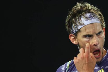 Thiem, durante el partido contra Zverev en Melbourne.