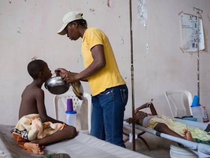 Un centro de tratamiento del cólera en Carrefour (Haití).