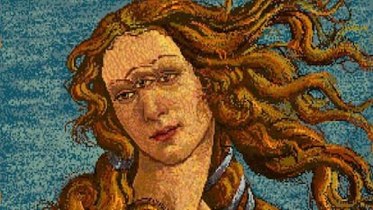 Una de las obras de Warhol hallada en unos disquetes e inspirada en 'El nacimiento de Venus', de Botticelli.