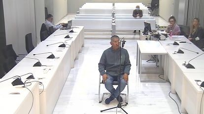 Luis Alberto Mío Morocho, durante la vista de extradición celebrada en la Audiencia Nacional, este viernes.