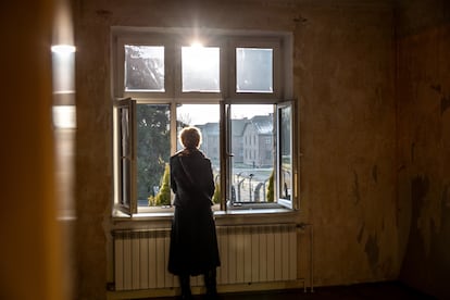 Vista sobre el campo de Auschwitz desde la casa de Rudolf Höss, este domingo en Oswiecim.