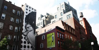 Este mural está en la esquina de Prince Street con Mulberry St. y ya forma parte del barrio de Nolita.