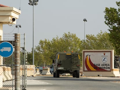 Entrada a la base militar de Morón de la Frontera (Sevilla).