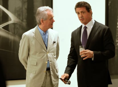 El actor Silvester Stallone en la feria Art Basel Miami Beach.