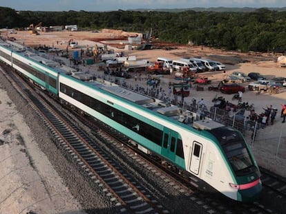 El Tren Maya durante un recorrido de prueba, en Mérida, Estado de Yucatán, el pasado 1 de septiembre.