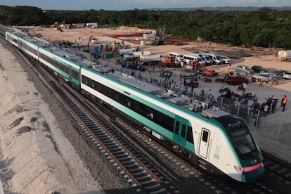 El Tren Maya durante un recorrido de prueba, en Mérida, Estado de Yucatán, el pasado 1 de septiembre.