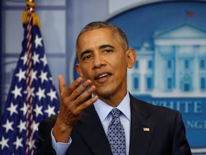 Barack Obama en su última rueda de prensa.
