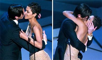 Adrien Brody ha aprovechado que el oscar al mejor actor se lo entregaba Halle Berry para darle un espectacular beso de tornillo.