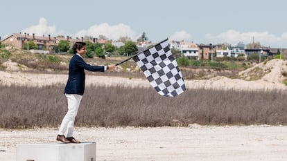 El piloto de Fómula 1, Carlos Sainz, durante la presentación del circuito de Fórmula 1 Madring.