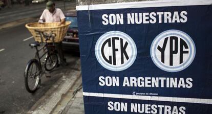 Carteles en Argentina a favor de la nacionalización de YPF