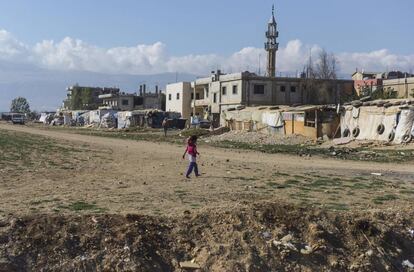 Un asentamiento informal de refugiados sirios en la región libanesa de la Bekaa, fronteriza con Siria.