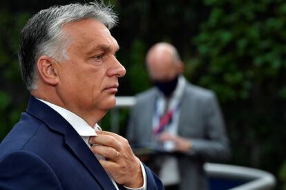 El primer ministro húngaro, Viktor Orban, el 19 de julio de 2020 en Bruselas.