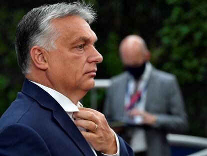 El primer ministro húngaro, Viktor Orban, el 19 de julio de 2020 en Bruselas.