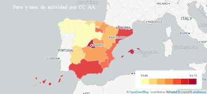 País Vasco y Melilla, los extremos