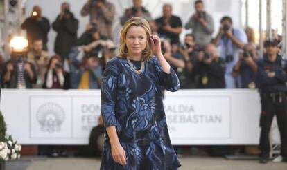 Emily Watson, a su llegada al Festival de San Sebastián.