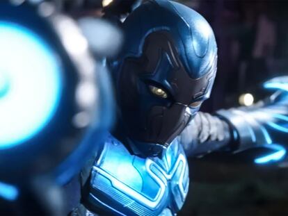 A clip from the movie Blue Beetle.