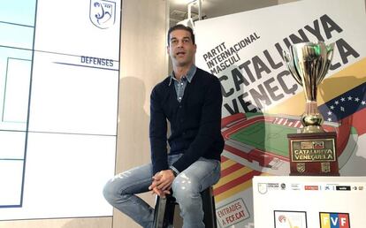 El técnico, Gerard López, en la presentación del amistoso ante Venezuela