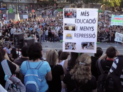 Manifestación contra los recortes en educación en Valencia.