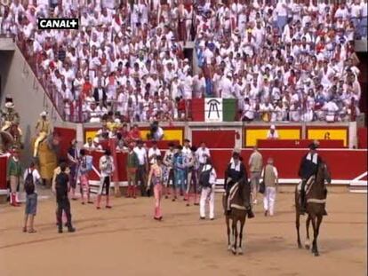 Accidentado festejo en Pamplona