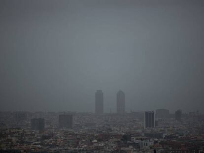 Episodi de contaminació a Barcelona el passat mes de gener.