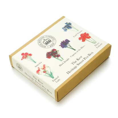 Caja de semillas de guisantes de olor, en Kew Gardens (17 euros).