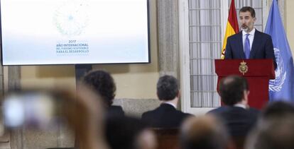  El Rey Felipe VI en el acto de lanzamiento del A&ntilde;o Internacional del Turismo Sostenible para el Desarrollo 2017.