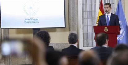 El Rey Felipe VI en el acto de lanzamiento del Año Internacional del Turismo Sostenible para el Desarrollo 2017.